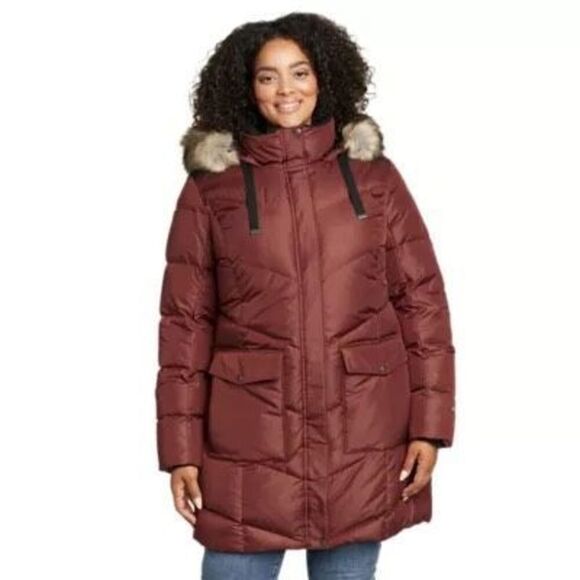 Eddie Bauer Women's Lodge Cascadian Down Parka In Burnt Orange Size M - Picture 5 of 10